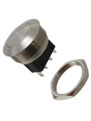 Bulgin - MP0027/3 - Push-button Switch, vandal proof 25.8 mm 250 VAC 5 A 1 make contact + 1 break contact, MP0027/3, Bulgin