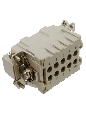 HARTING - 09 33 010 2602 - Pin insert, 10-pin crimp connection, 09 33 010 2602, HARTING