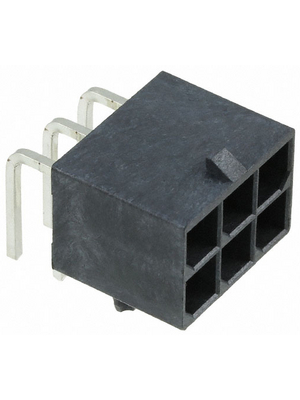 Molex - 76825-0006 - PCB pin header Pitch5.7 mm Poles 6 Double row / 90° / with shroud Mega-Fit?, 76825-0006, Molex
