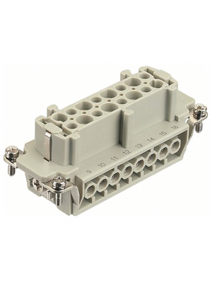 HARTING - 09 33 016 2701 - Socket insert Han E 16-pin, 09 33 016 2701, HARTING