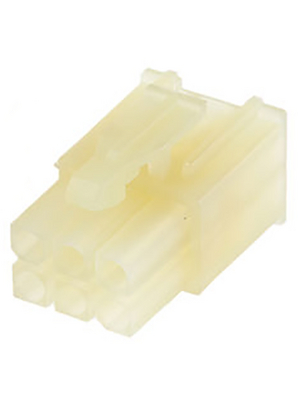 TE Connectivity - 172339-1 - Pin housing Pitch4.14 mm Poles 2 x 3 Double row / Free hanging/cable mount / straight / accepts male or female contacts MATE-N-LOK Mini Universal, 172339-1, TE Connectivity