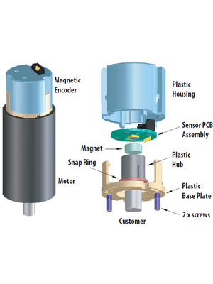 Broadcom - AEAT-6012-A06 - Rotary encoder, incremental 4.5...5.5 V, AEAT-6012-A06, Broadcom