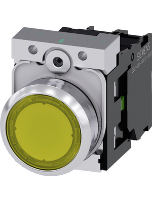 Siemens - 3SU1152-0AB30-1BA0 - SIRIUS ACT Illuminated Push-Button complete Metal, glossy, yellow, 3SU1152-0AB30-1BA0, Siemens