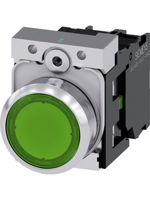 Siemens - 3SU1152-0AB40-1BA0 - SIRIUS ACT Illuminated Push-Button complete Metal, glossy, green, 3SU1152-0AB40-1BA0, Siemens
