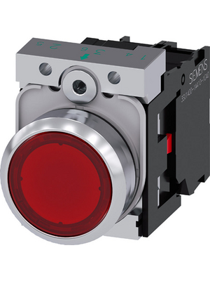 Siemens - 3SU1152-0AB20-1CA0 - SIRIUS ACT Illuminated Push-Button complete Metal, glossy, red, 3SU1152-0AB20-1CA0, Siemens