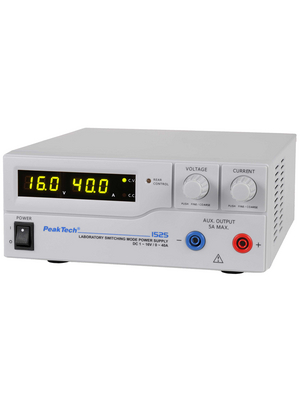 PeakTech - PeakTech 1525 - Laboratory Power Supply 1 Ch. 16 VDC 40 A, Programmable, PeakTech 1525, PeakTech