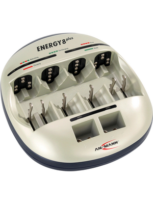 Ansmann - ENERGY 8 PLUS - Charger NiMH/NiCd 4 x D / 4 x C / 6 x AAA / 6 x AA / 2 x 9V NiMH, ENERGY 8 PLUS, Ansmann