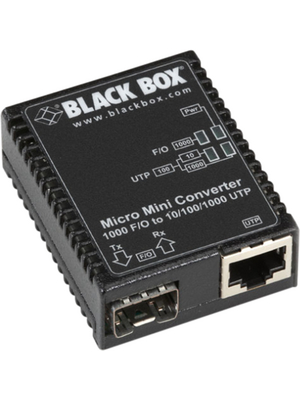 Black Box - LMC4000AE - Gigabit PoE Media Converter, 1x RJ-45 / 1x SFP / Micro B, LMC4000AE, Black Box