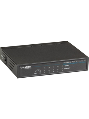 Black Box - LPR1131 - Gigabit PoE Repeater, 5x RJ-45, LPR1131, Black Box