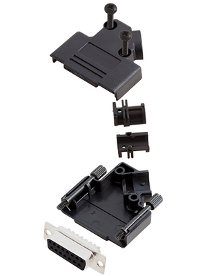 Encitech Connectors - D45PK-P-15-DBS-K - D-Sub socket kit 15P, D45PK-P-15-DBS-K, Encitech Connectors
