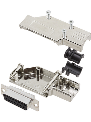 Encitech Connectors - DCMR-FK-15-DBS-K - D-Sub socket kit 15P, DCMR-FK-15-DBS-K, Encitech Connectors