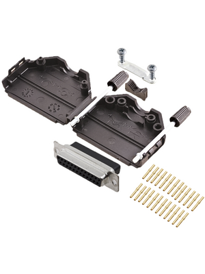 Encitech Connectors - DPPK25-BK-DBCS-K - D-Sub socket kit 25P, DPPK25-BK-DBCS-K, Encitech Connectors