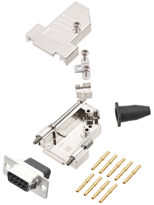 Encitech Connectors - DTSL09-LJSRG-S-DBCS-K - D-Sub socket kit 9P, DTSL09-LJSRG-S-DBCS-K, Encitech Connectors