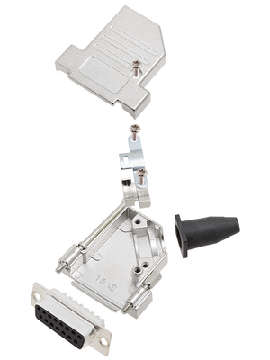 Encitech Connectors - DTSL15-LJSRG-S-DMS-K - D-Sub socket kit 15P, DTSL15-LJSRG-S-DMS-K, Encitech Connectors