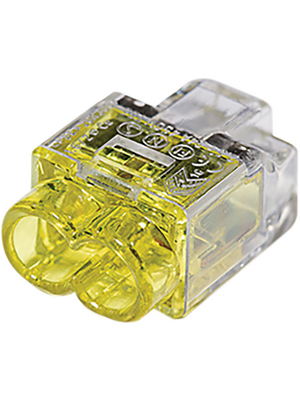 HellermannTyton - HCPM-2 PC YE 150 - Socket terminal Poles=2, 0.5...2.5 mm2, HCPM-2 PC YE 150, HellermannTyton