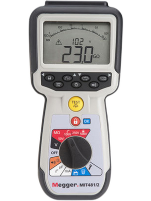 Megger - MIT481/2 - Insulation tester 100 GOhm 50 V / 100 V / 250 V / 500 V 600 VAC TRMS, MIT481/2, Megger
