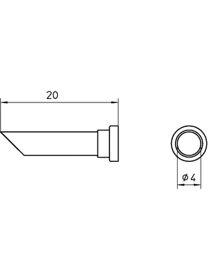 Weller - LT 44C - Soldering tip Round shape beveled 45° 4 mm, LT 44C, Weller