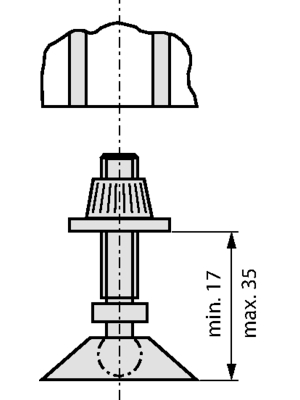 Pentair Schroff - 21101-201 - Feet, adjustable, 21101-201, Pentair Schroff