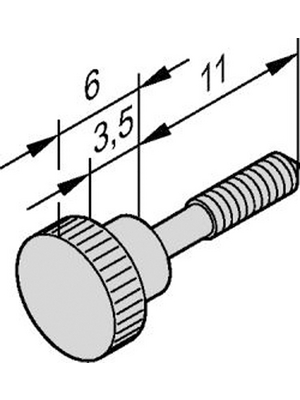 Pentair Schroff - 21100-268 - Knurled screw M2.5, 21100-268, Pentair Schroff