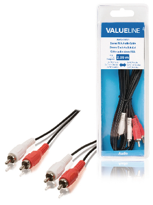 Valueline - VLAB24200B20 - Audio cable 2.00 m black, VLAB24200B20, Valueline