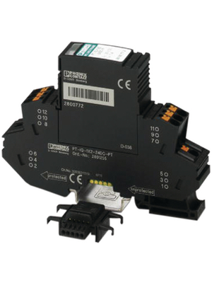 Phoenix Contact - PT-IQ-1X2+F-24DC-PT - Surge protection device 1 A Push-in, PT-IQ-1X2+F-24DC-PT, Phoenix Contact