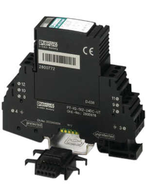 Phoenix Contact - PT-IQ-2X2+F-24DC-UT - Surge protection device 0.7 A Screw connection, PT-IQ-2X2+F-24DC-UT, Phoenix Contact