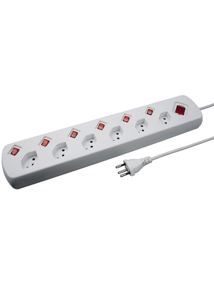 Steffen - 207601216S - Multiple socket outlet, 6 Switches, 6xJ (T13), 1.5 m, Type 12, 207601216S, Steffen