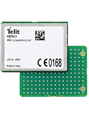 Telit - HE863EUD102T007 - GSM module 850 MHz / 900 MHz / 1800 MHz / 1900 MHz / 2100 MHz, HE863EUD102T007, Telit