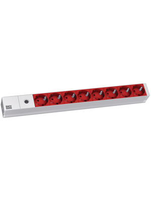 Bachmann - 333.410 - Outlet strip, Fuse / Red Sockets, 8xF (CEE 7/3), 2 m, C14, 333.410, Bachmann
