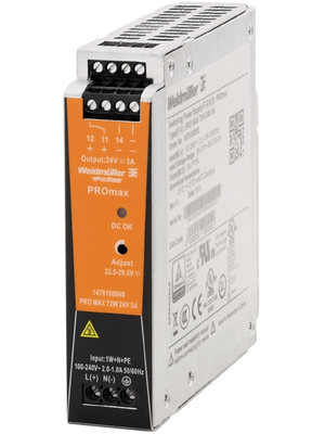 Weidmller - PRO MAX 70W 5V 14A - Switched-mode power supply / 14 A, PRO MAX 70W 5V 14A, Weidmller