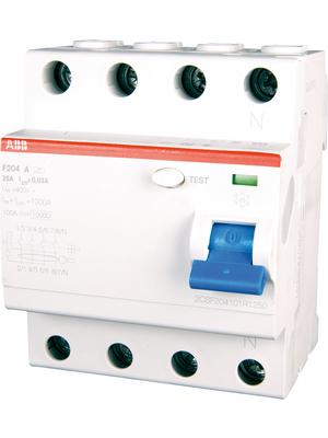 ABB - F204 A-25/0,03 - RCD circuit breaker 25 A 30 mA 3 + N, F204 A-25/0,03, ABB