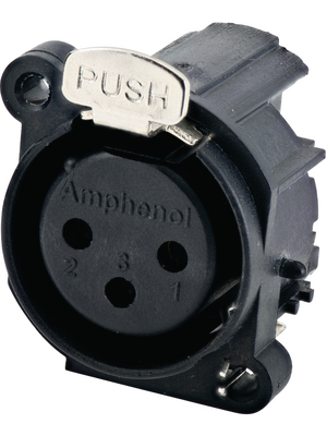 Amphenol - AC3FAV-AU-B - XLR, Receptacle 3 N/A AC PCB black, AC3FAV-AU-B, Amphenol