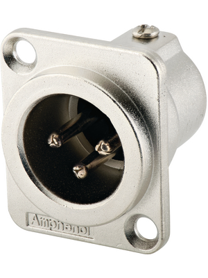 Amphenol - AC3MDZ - XLR, Receptacle 3 AC Soldering Connections nickel-plated, AC3MDZ, Amphenol