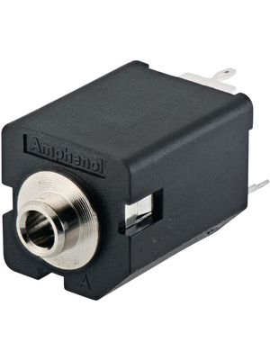 Amphenol - ACJS-NV35-3 - Jack socket panel-mount, 3.5 mm black 3P, ACJS-NV35-3, Amphenol