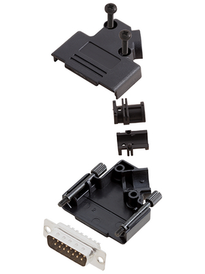 Encitech Connectors - D45PK-P-15-DMP-K - D-Sub plug kit 15P, D45PK-P-15-DMP-K, Encitech Connectors
