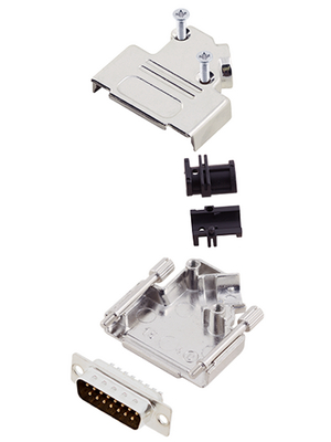 Encitech Connectors - D45ZK15-DBP-K - D-Sub plug kit 15P, D45ZK15-DBP-K, Encitech Connectors