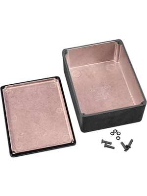 Hammond - 1590WBBSBK - Metal enclosure, black, 94 x 119.5 x 42.1 mm, Die cast aluminium, IP 65, 1590W, 1590WBBSBK, Hammond