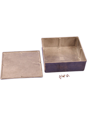 Hammond - 1590F - Metal enclosure, Natural aluminum, 188 x 188 x 67 mm, Die cast aluminium / Alloy, IP 54, 1590, 1590F, Hammond