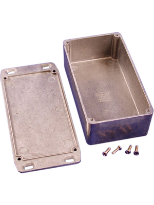 Hammond - 1590P1FL - Metal enclosure, Natural aluminum, 83.1 x 149.9 x 50.4 mm, Die cast aluminium / Alloy, IP 54, 1590, 1590P1FL, Hammond