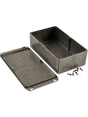 Hammond - 1590WR1FL - Metal enclosure, Natural aluminum, 111.6 x 191.8 x 61 mm, Die cast aluminium, IP 65, 1590W, 1590WR1FL, Hammond