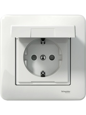 Schneider Electric - DERAY-HANDY-BOX 1/8"""" ROT"" - Socket, Flush mounted 87 x 87 x 28 mm 16 A 2P + E With Shutters white, DERAY-HANDY-BOX 1/8"""" ROT"", Schneider Electric