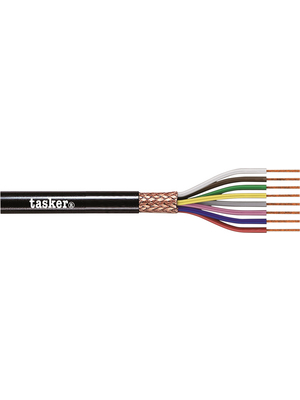 Tasker - C8025 - Data cable shielded   8  x0.25 mm2 Copper strand PVC grey, C8025, Tasker