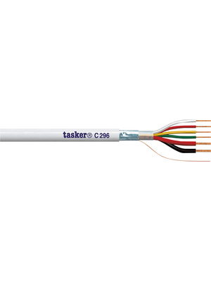 Tasker - C296 - Data cable shielded   6  Copper PVC white, C296, Tasker