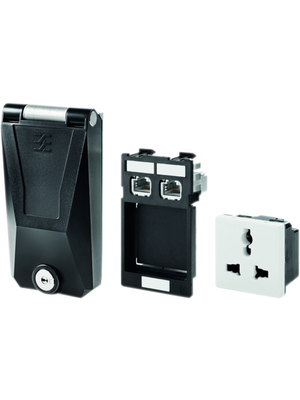 Weidmller - IE-FC-SET-SPMCD002-KY-M - Mains Socket Set N/A black F (CEE 7/3) FrontCom Vario, IE-FC-SET-SPMCD002-KY-M, Weidmller