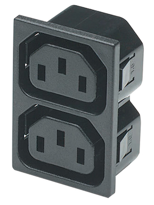 Bulgin - PX0714/2/15/28 - Appliance inlet 10A, 2x, flush-mounted Snap-in 10 A/250 VAC, PX0714/2/15/28, Bulgin