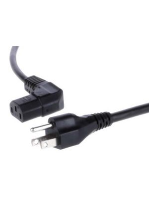 Feller AT - 498G-SVT3X18AWG-C13W/2M - Power Cord, 3-pole USA Male IEC-320-C13 2.00 m, 498G-SVT3X18AWG-C13W/2M, Feller AT