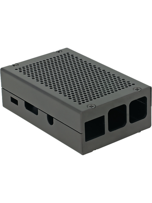 Raspberry Pi - RPI CASE ALU BK 59209 - Aluminium housing, black, Raspberry Pi B+,  Pi 2B, RPI CASE ALU BK 59209, Raspberry Pi