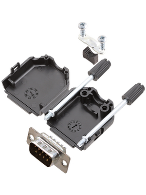 Encitech Connectors - DPPK09-BK-DMP-K - D-Sub plug kit 9P, DPPK09-BK-DMP-K, Encitech Connectors