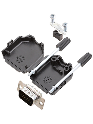Encitech Connectors - DPPK09-BK-HDP15-K - D-Sub HD connector kit 15P, DPPK09-BK-HDP15-K, Encitech Connectors