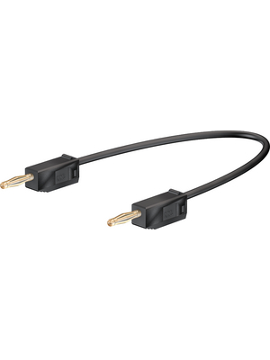 Staeubli Electrical Connectors - LK 205 007CM BLACK - Test lead ? 2 mm black 7.5 cm 0.5 mm2 CAT I, LK 205 007CM BLACK, St?ubli Electrical Connectors